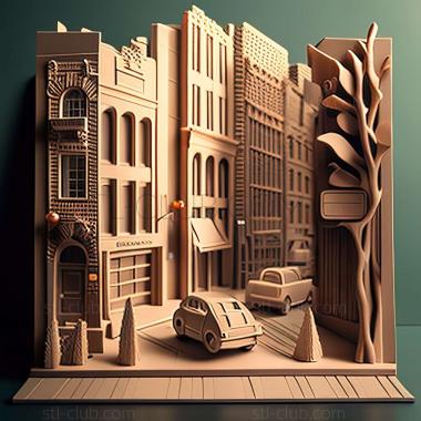 3D model city street (STL)